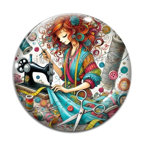 Cabochon couturière, cabochon résine - ou verre rond différente taille