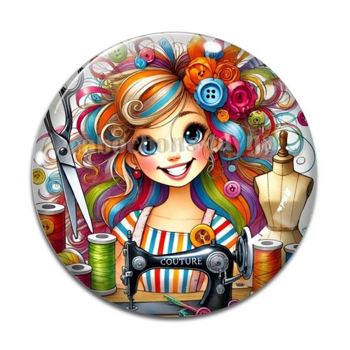 Cabochon couturière, cabochon résine - ou verre rond différente taille