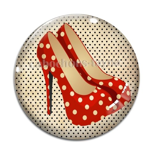 Cabochon chaussure, cabochon résine - ou verre rond différente taille