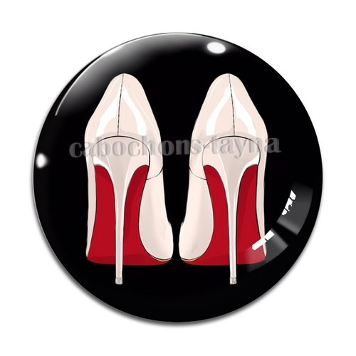 Cabochon chaussure, cabochon résine - ou verre rond différente taille