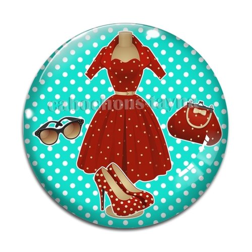 Cabochon robe, cabochon résine - ou verre rond différente taille
