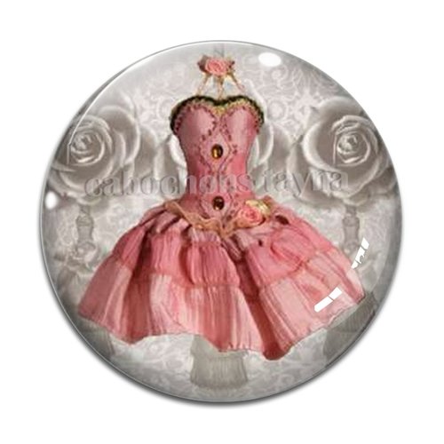 Cabochon robe, cabochon résine - ou verre rond différente taille