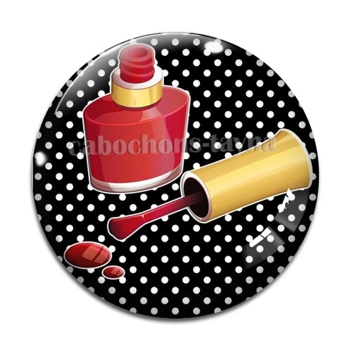 Cabochon vernis à ongle, cabochon résine - ou verre rond différente taille