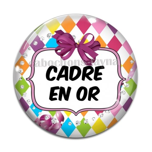 Cabochon cafre en or, cabochon résine - ou verre rond différente taille