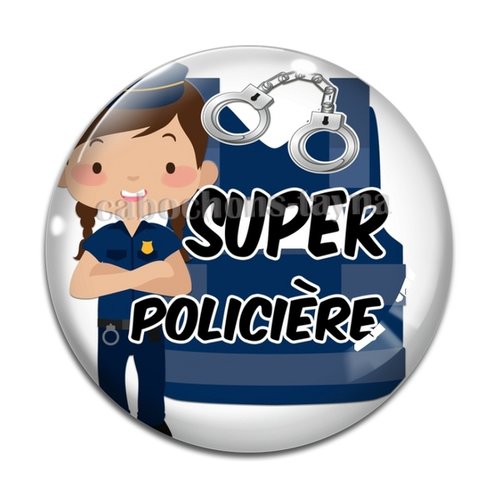 Cabochon policière, cabochon résine - ou verre rond différente taille