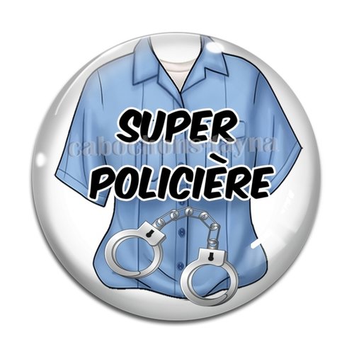 Cabochon policière, cabochon résine - ou verre rond différente taille
