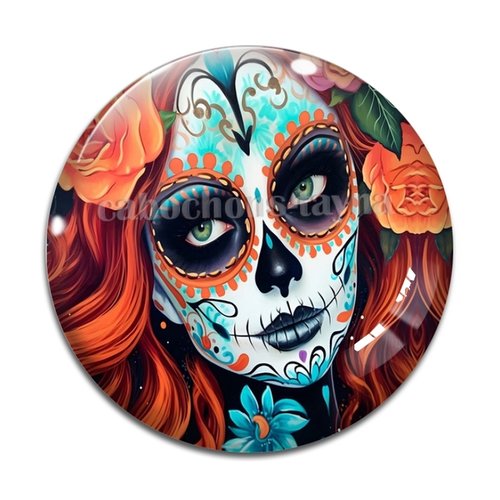 Cabochon femme gothique, cabochon résine - ou verre rond différente taille