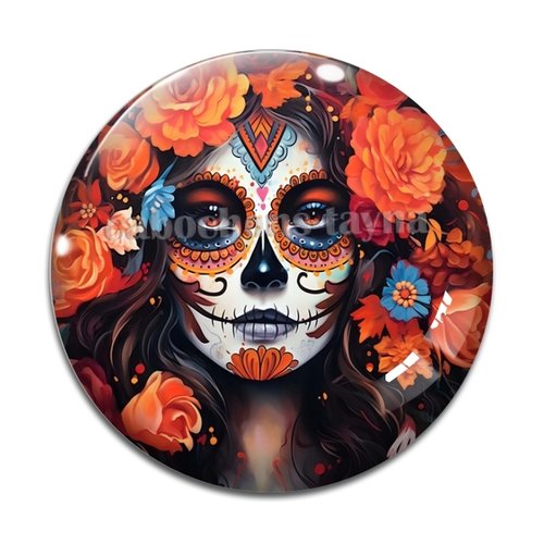 Cabochon femme gothique, cabochon résine - ou verre rond différente taille