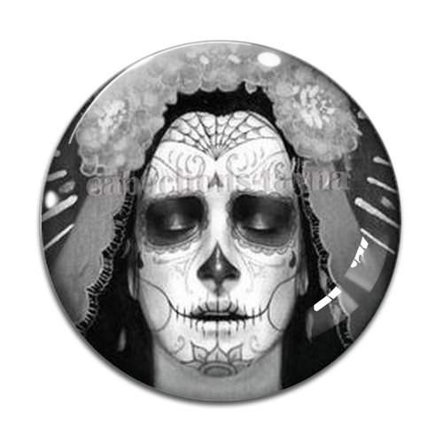 Cabochon femme gothique, cabochon résine - ou verre rond différente taille