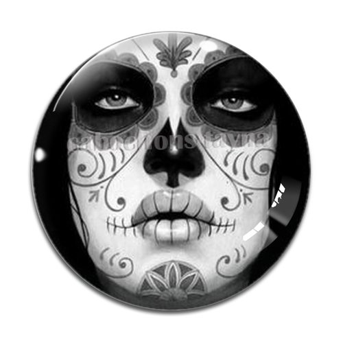 Cabochon femme gothique, cabochon résine - ou verre rond différente taille