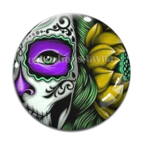 Cabochon femme gothique, cabochon résine - ou verre rond différente taille