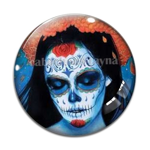 Cabochon femme gothique, cabochon résine - ou verre rond différente taille