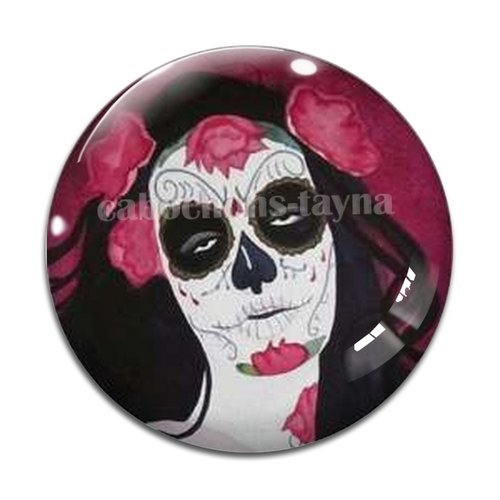 Cabochon femme gothique, cabochon résine - ou verre rond différente taille
