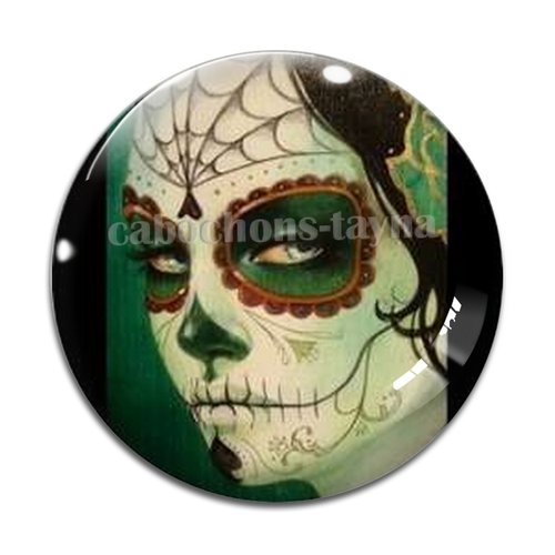Cabochon femme gothique, cabochon résine - ou verre rond différente taille