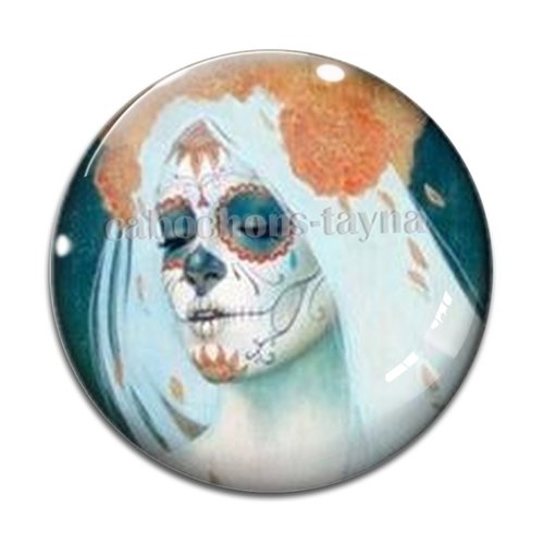 Cabochon femme gothique, cabochon résine - ou verre rond différente taille