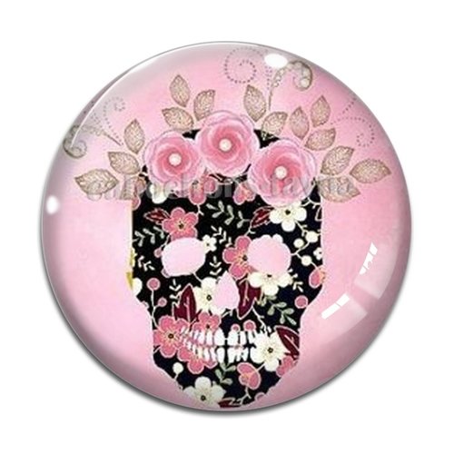 Cabochon tête de mort, cabochon résine - ou verre rond différente taille