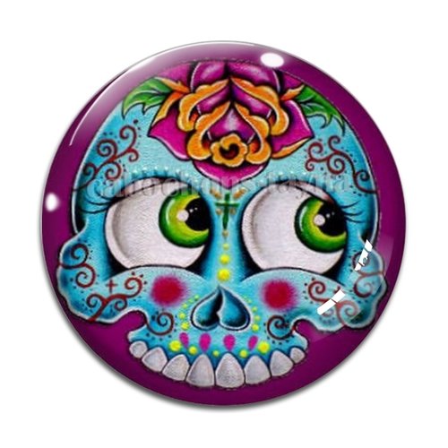 Cabochon tête de mort, cabochon résine - ou verre rond différente taille
