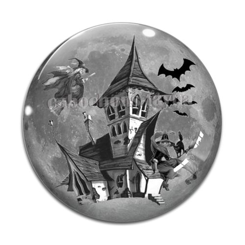Cabochon halloween, cabochon résine - ou verre rond différente taille
