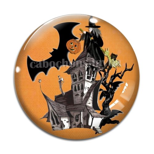 Cabochon halloween, cabochon résine - ou verre rond différente taille