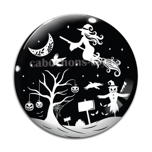 Cabochon halloween, cabochon résine - ou verre rond différente taille