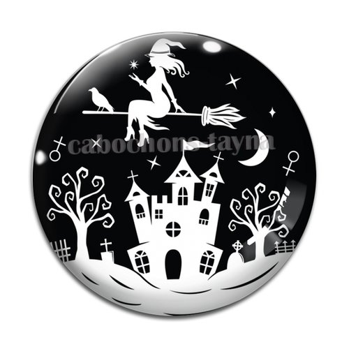 Cabochon halloween, cabochon résine - ou verre rond différente taille