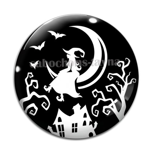 Cabochon halloween, cabochon résine - ou verre rond différente taille
