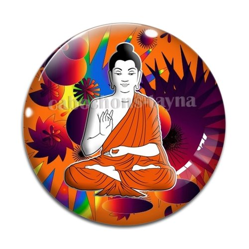 Cabochon méditation, cabochon résine bouddhisme - ou verre rond différente taille