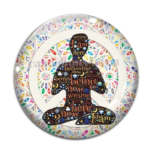 Cabochon méditation, cabochon résine bouddhisme - ou verre rond différente taille