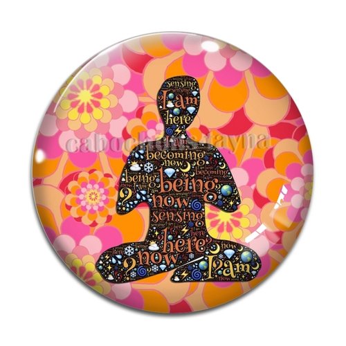 Cabochon méditation, cabochon résine bouddhisme - ou verre rond différente taille