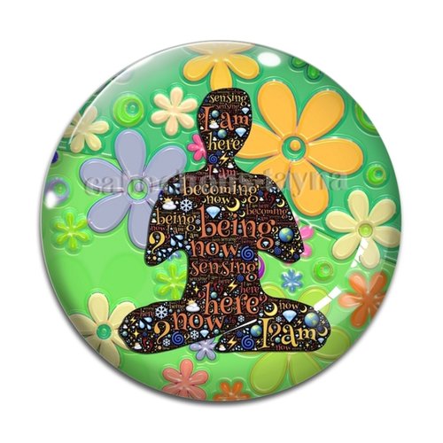 Cabochon méditation, cabochon résine bouddhisme - ou verre rond différente taille