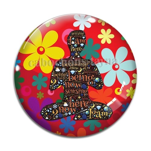 Cabochon méditation, cabochon résine bouddhisme - ou verre rond différente taille