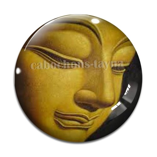 Cabochon méditation, cabochon résine bouddhisme - ou verre rond différente taille