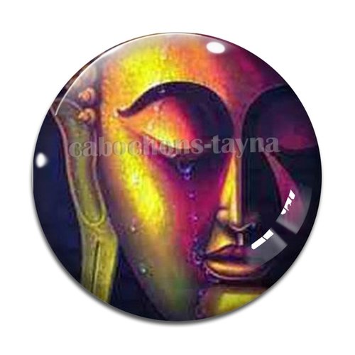 Cabochon méditation, cabochon résine bouddhisme - ou verre rond différente taille