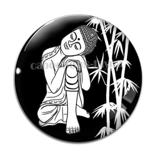 Cabochon méditation, cabochon résine bouddhisme - ou verre rond différente taille