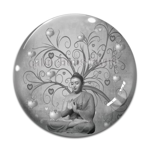 Cabochon méditation, cabochon résine bouddhisme - ou verre rond différente taille