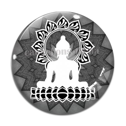 Cabochon méditation, cabochon résine bouddhisme - ou verre rond différente taille