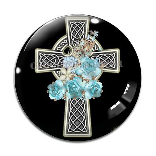 Cabochon croix résine - ou verre rond différente taille