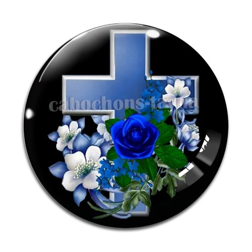 Cabochon croix résine - ou verre rond différente taille