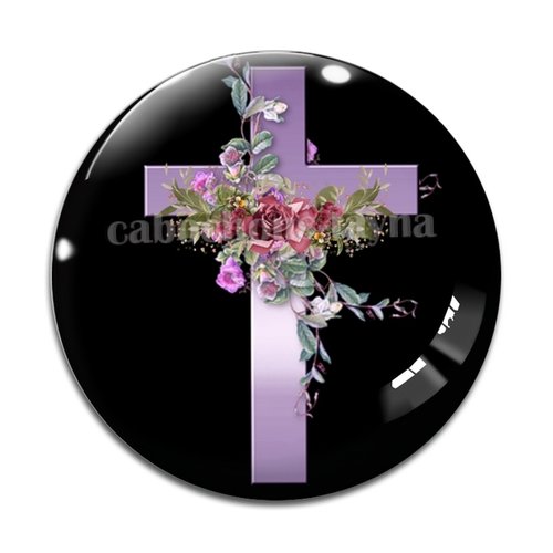 Cabochon croix résine - ou verre rond différente taille