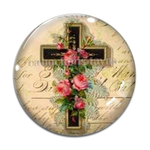 Cabochon croix résine - ou verre rond différente taille