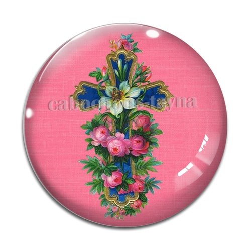 Cabochon croix résine - ou verre rond différente taille