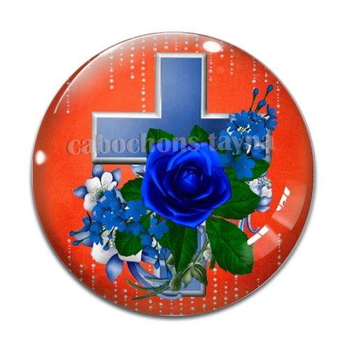 Cabochon croix résine - ou verre rond différente taille