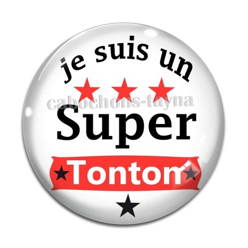 Cabochon super tonton, cabochon résine, verre rond différente taille