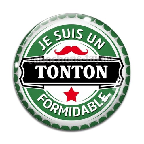 Cabochon un tonton formidable, cabochon résine, verre rond différente taille
