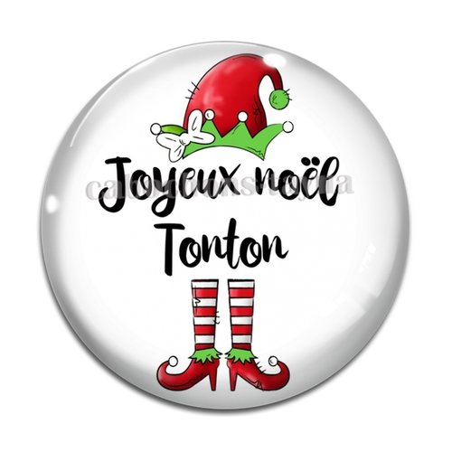 Cabochon joyeux noël tonton, cabochon résine, verre rond différente taille
