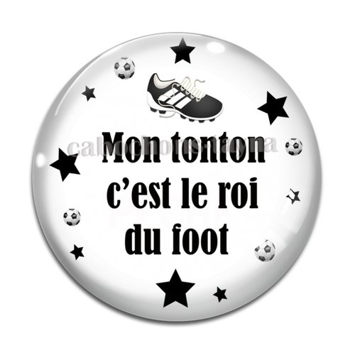 Cabochon tonton roi du foot, cabochon résine, verre rond différente taille