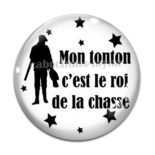 Cabochon tonton roi de la chasse, cabochon résine, verre rond différente taille