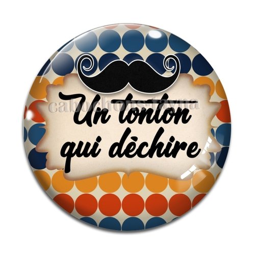 Cabochon tonton qui déchire, cabochon résine, verre rond différente taille