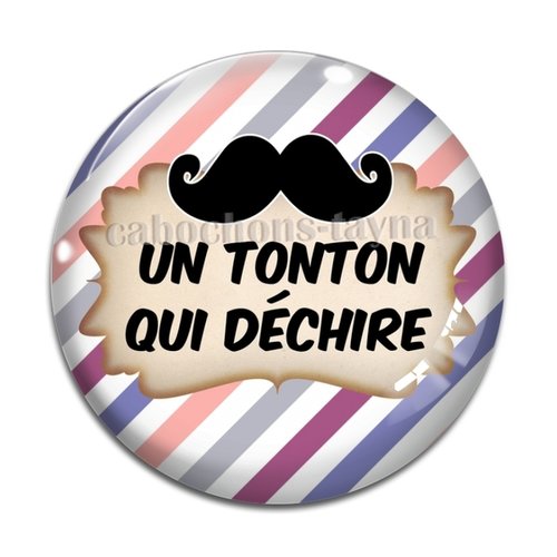 Cabochon tonton qui déchire, cabochon résine, verre rond différente taille
