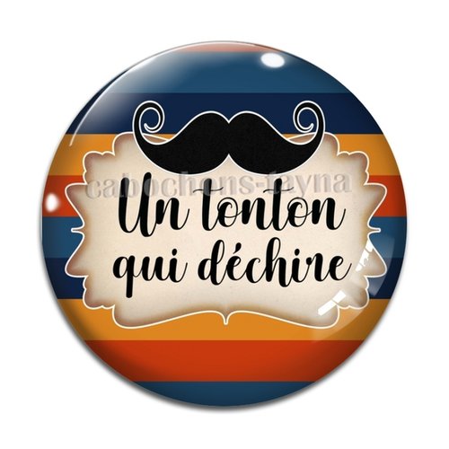 Cabochon tonton qui déchire, cabochon résine, verre rond différente taille